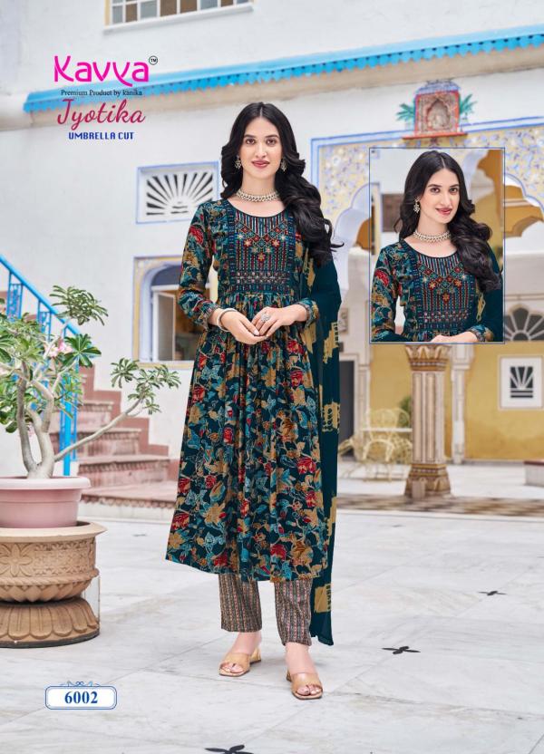 Kavya Jyotika Vol 6 Capsule Foil Printed Kurti Bottom With Dupatta